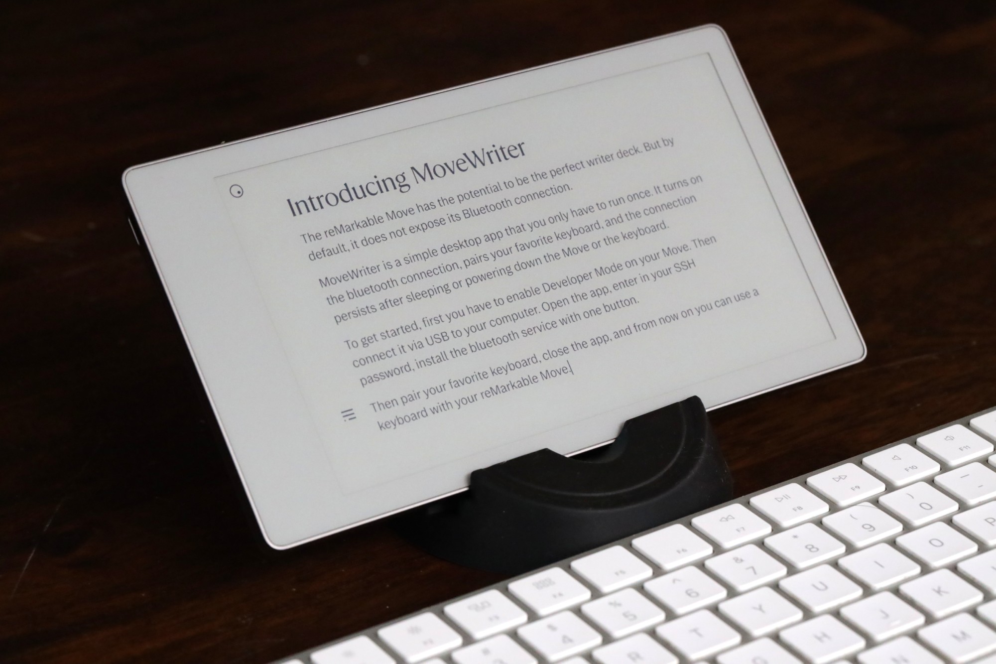 reMarkable Move with a Bluetooth keyboard