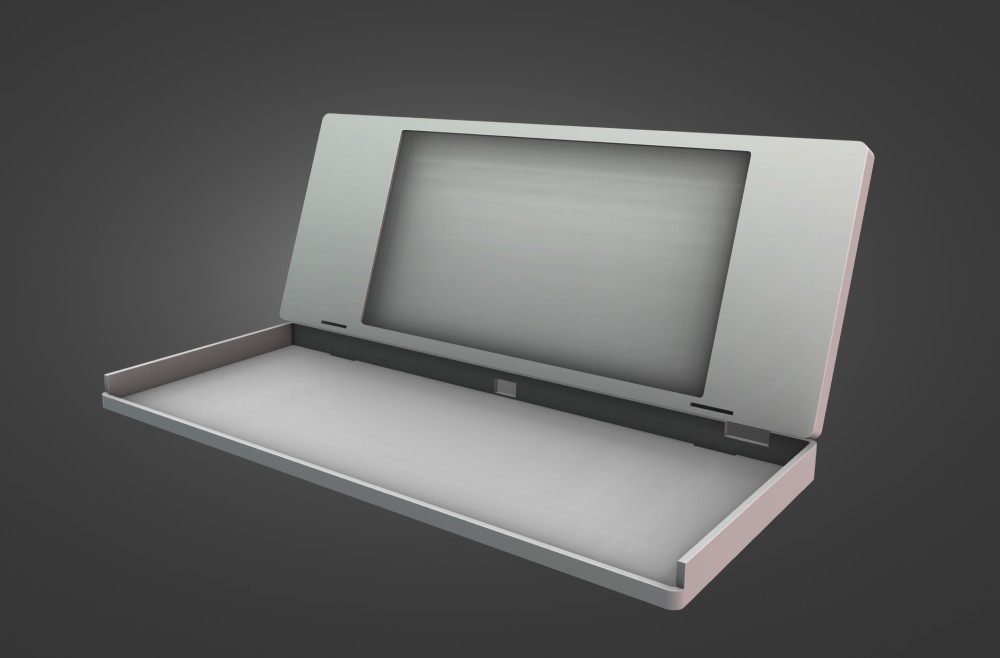 3D-printed writer deck prototype holding a reMarkable Move and keyboard